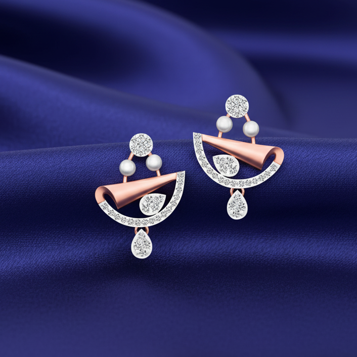 Sparkle Wave Diamond Danglers
