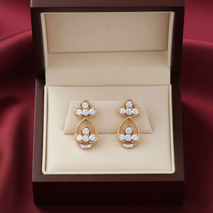 Stylish Luxury Diamond Stud Earrings