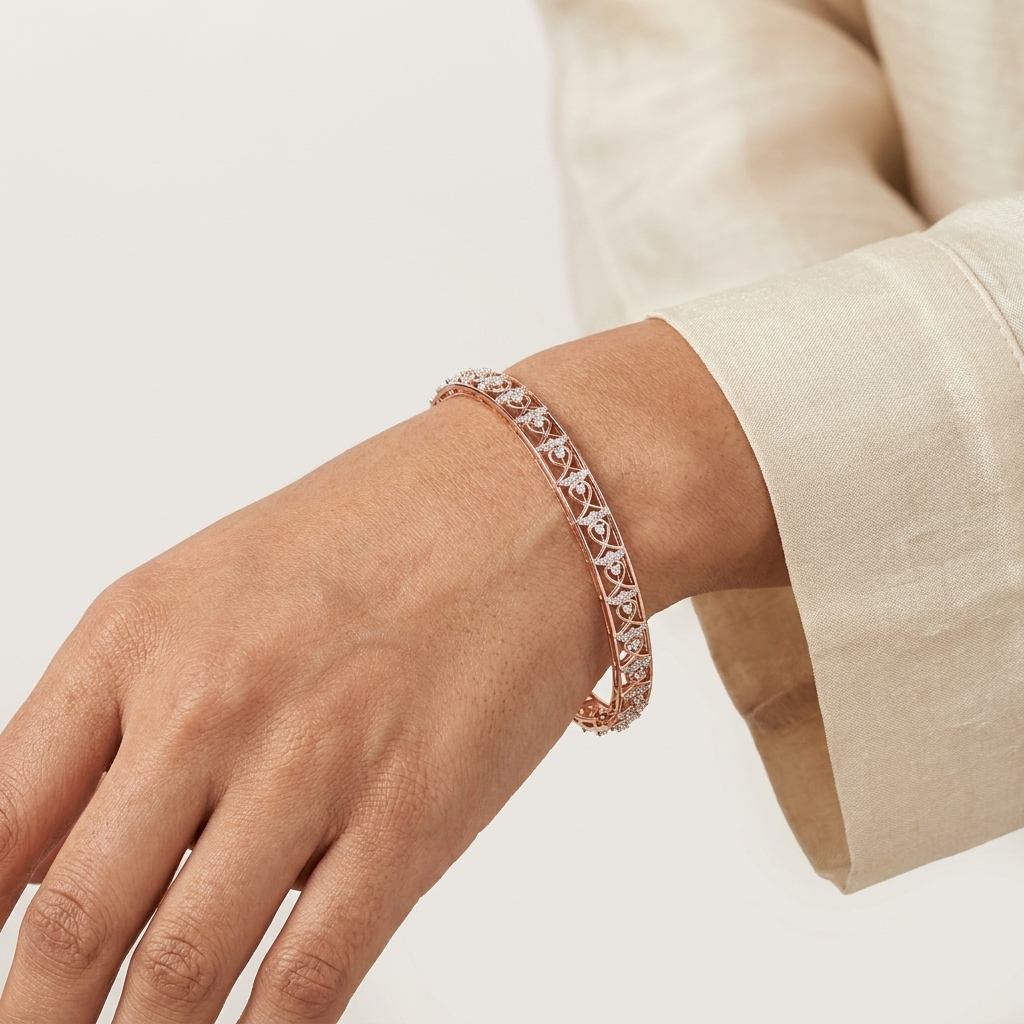Floral Diamond Bangles - 3