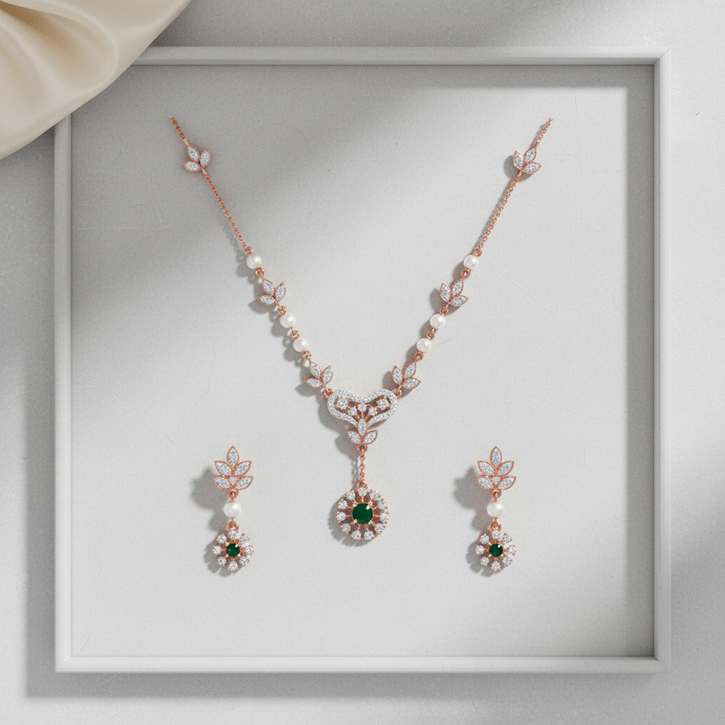 Regal Diamond Glow Necklace Set