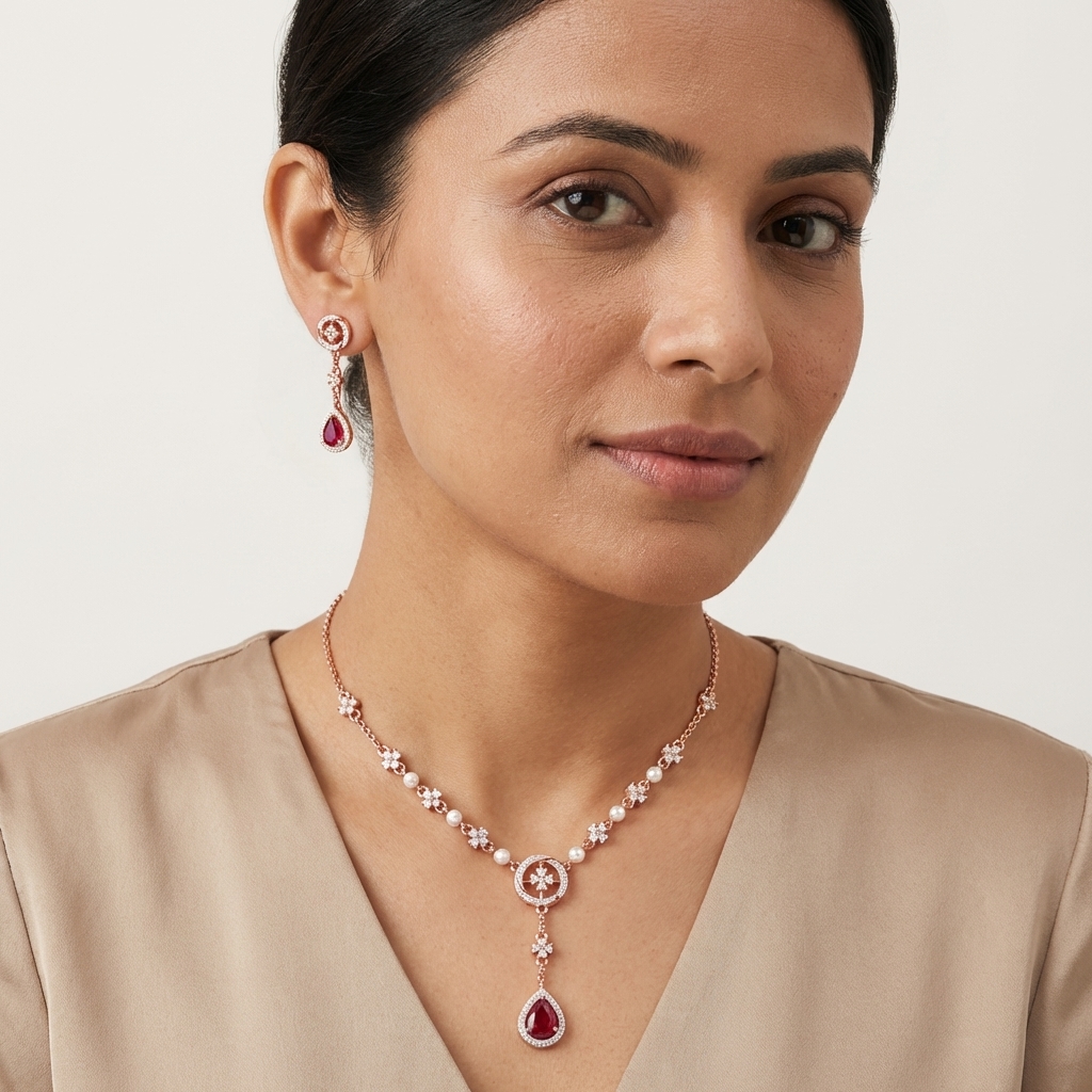 Premium Diamond Shine Necklace Set