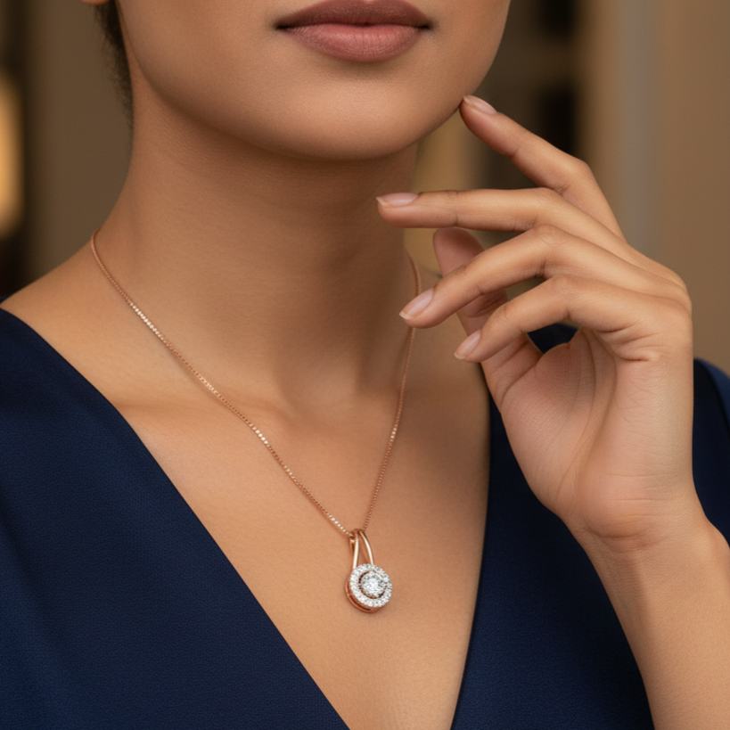 Elegant Teardrop Diamond Pendant