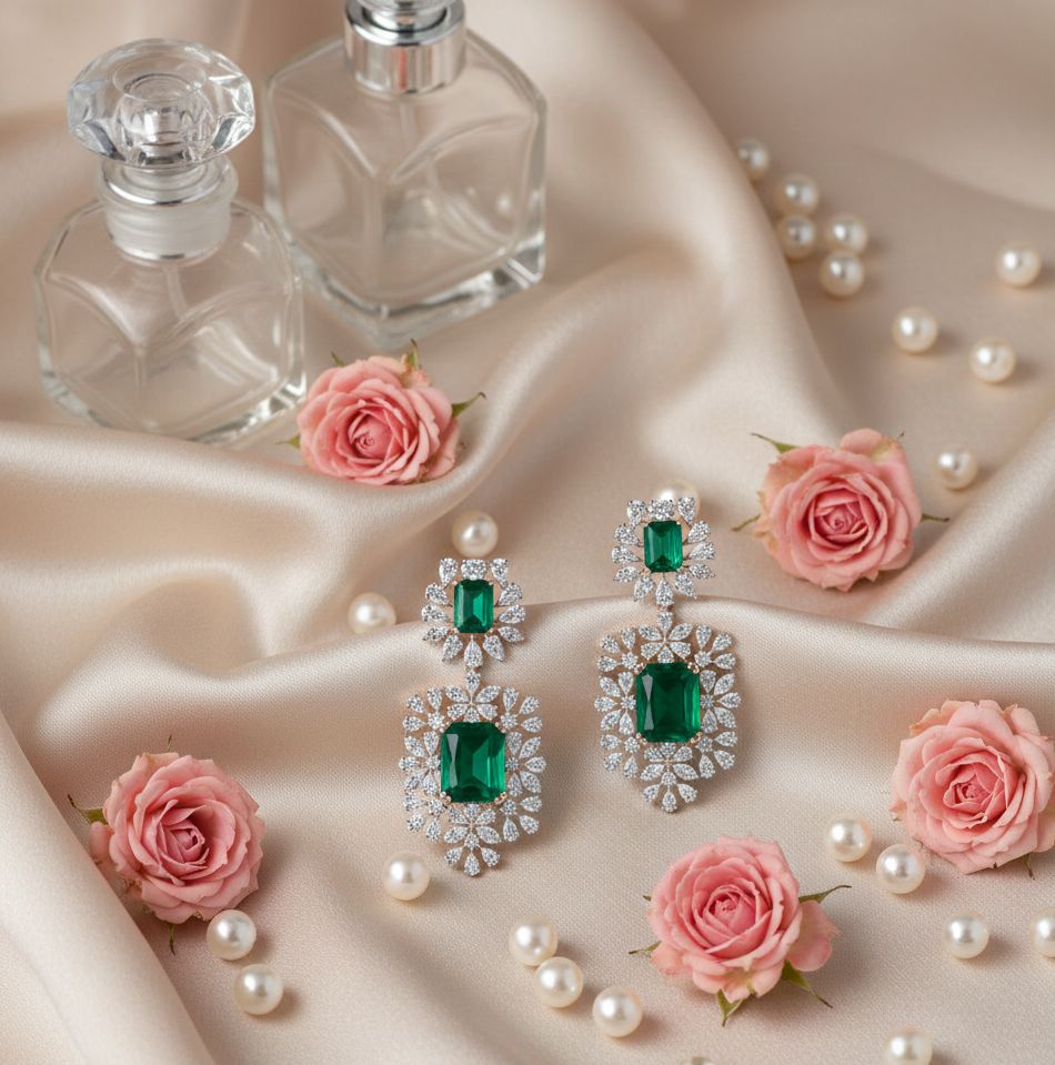 Diamond Elegance Drop Earrings - 3