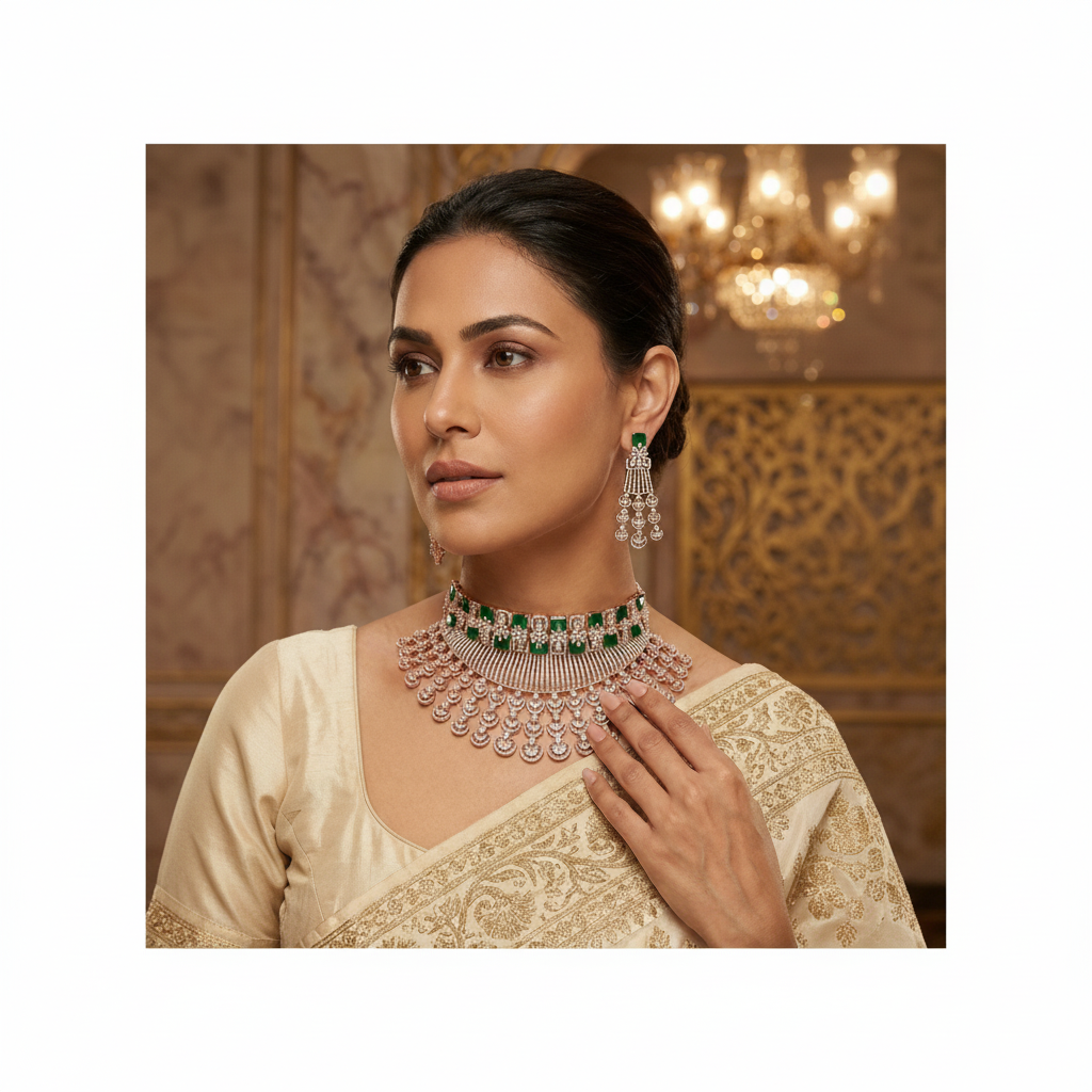 Diamond Luxe Bridal Necklace Set - 3