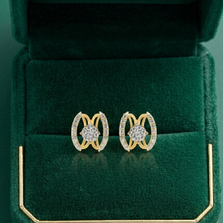 Sophisticated Line Diamond Drop Earrings