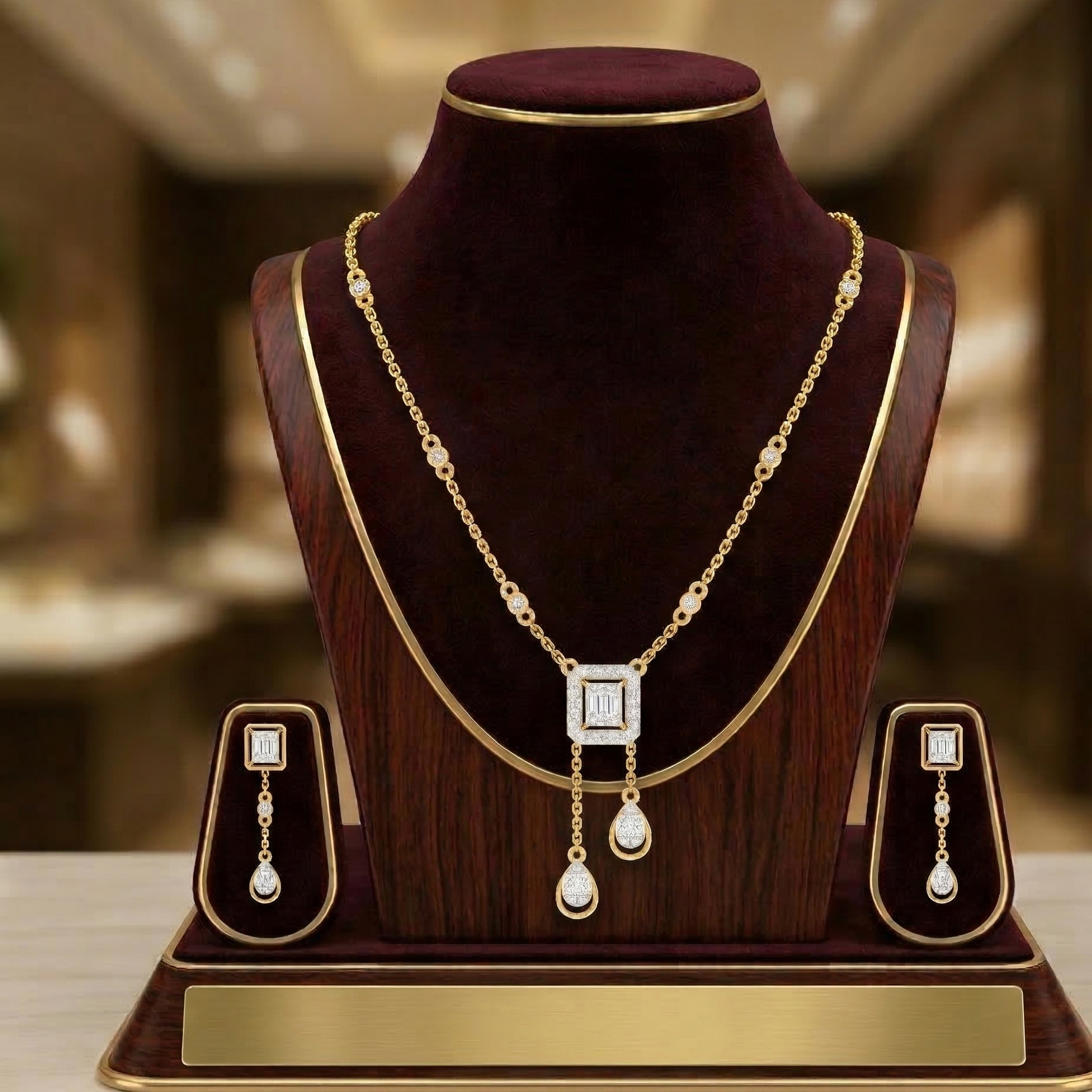Royal Diamond Dazzle Necklace Set