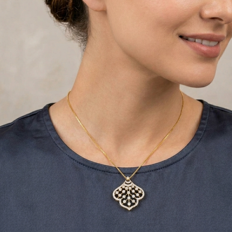 Diamond Wildflower Glow Pendant - 3