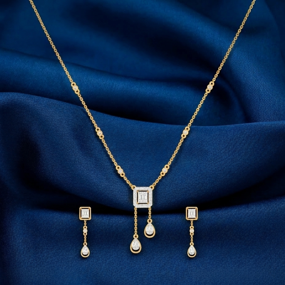 Royal Diamond Dazzle Necklace Set