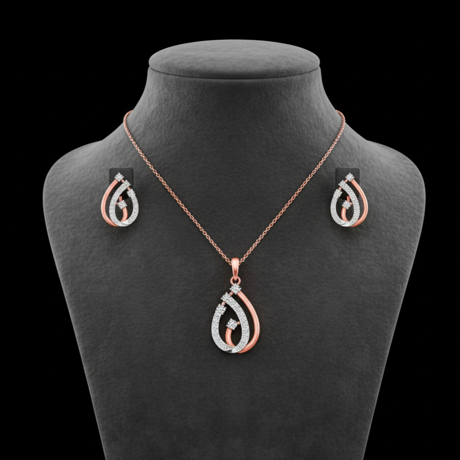 Elegant Diamond Pendent Set - 3