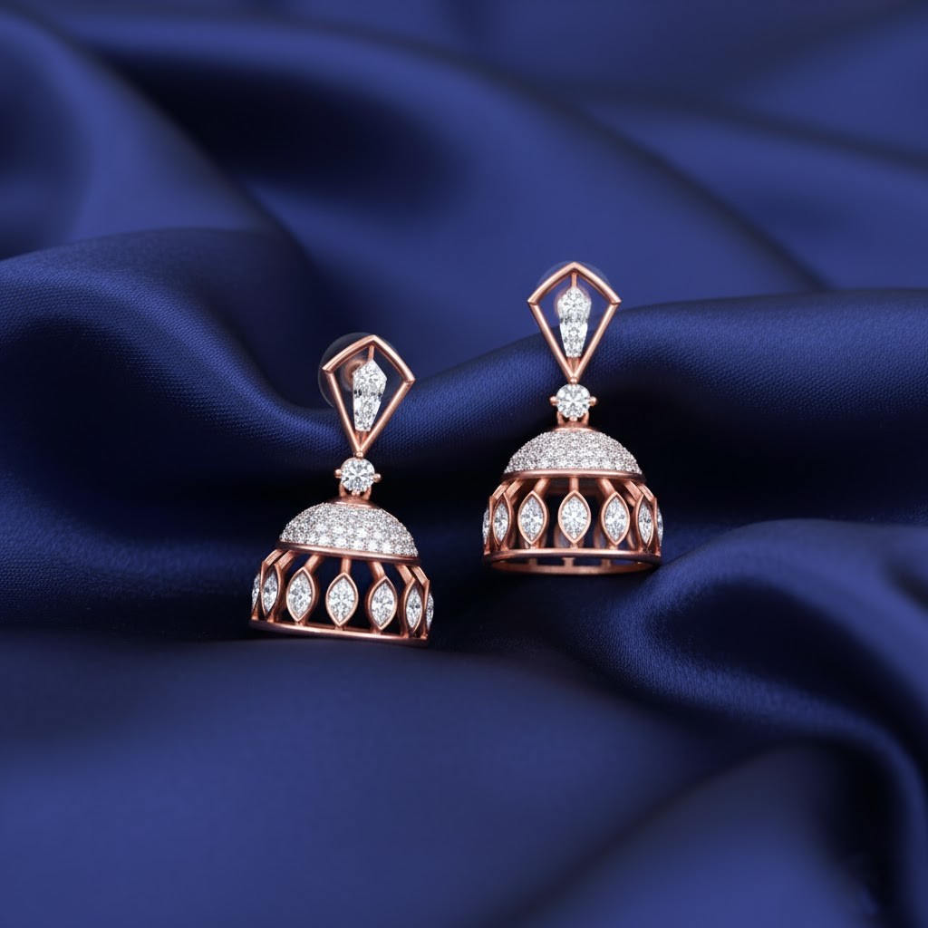 Elite Elegant Diamond Jhumkis