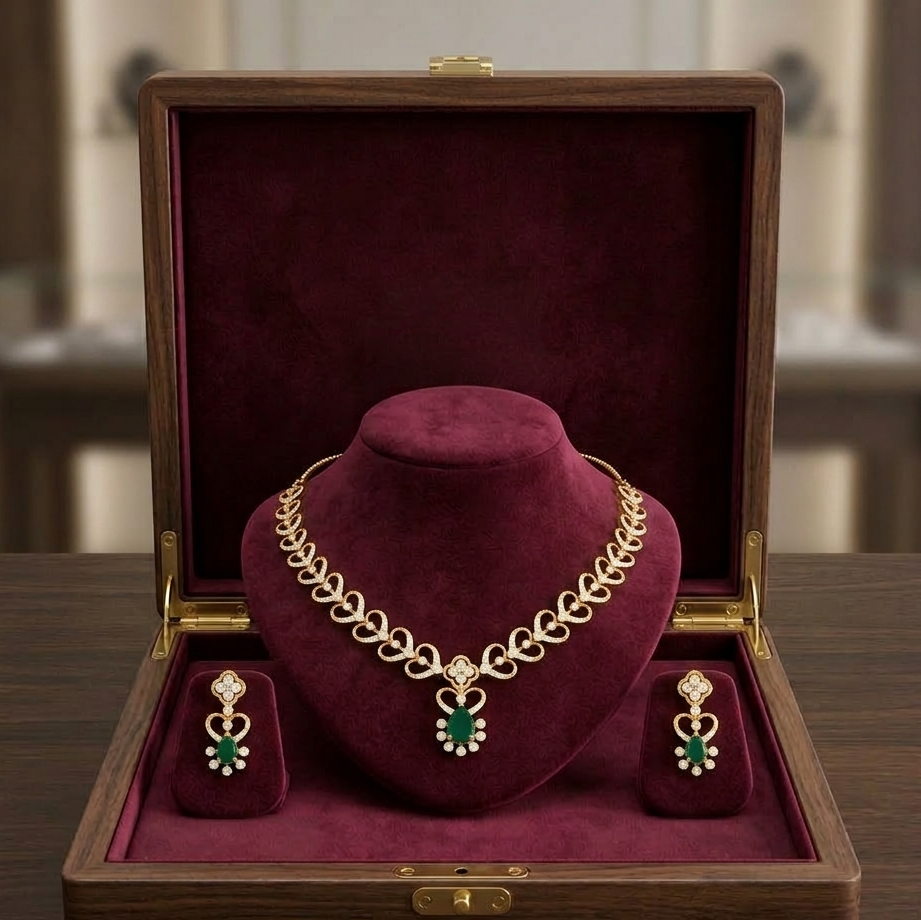 Elegant Diamond Luxe Necklace Set