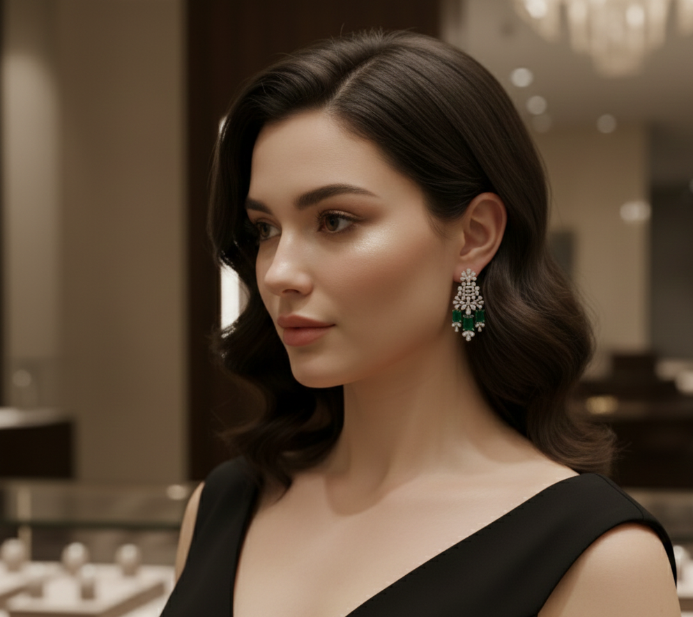 Velora Shine Diamond Danglers - 3