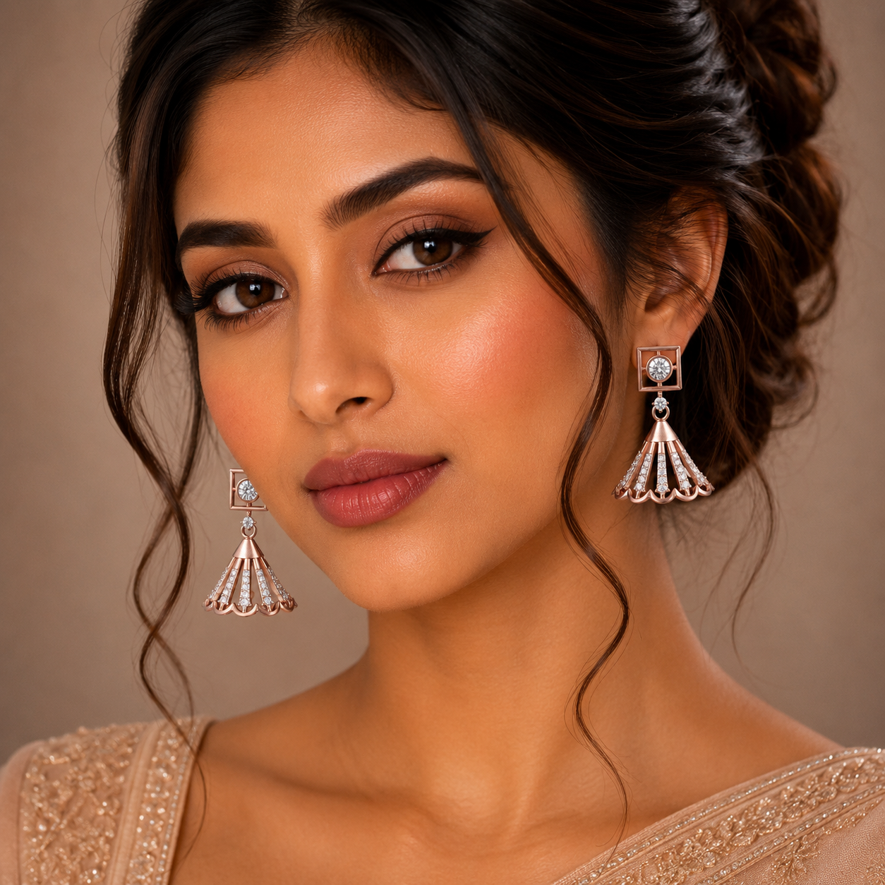 Everyday Wear Diamond Jhumki Earrings - 3