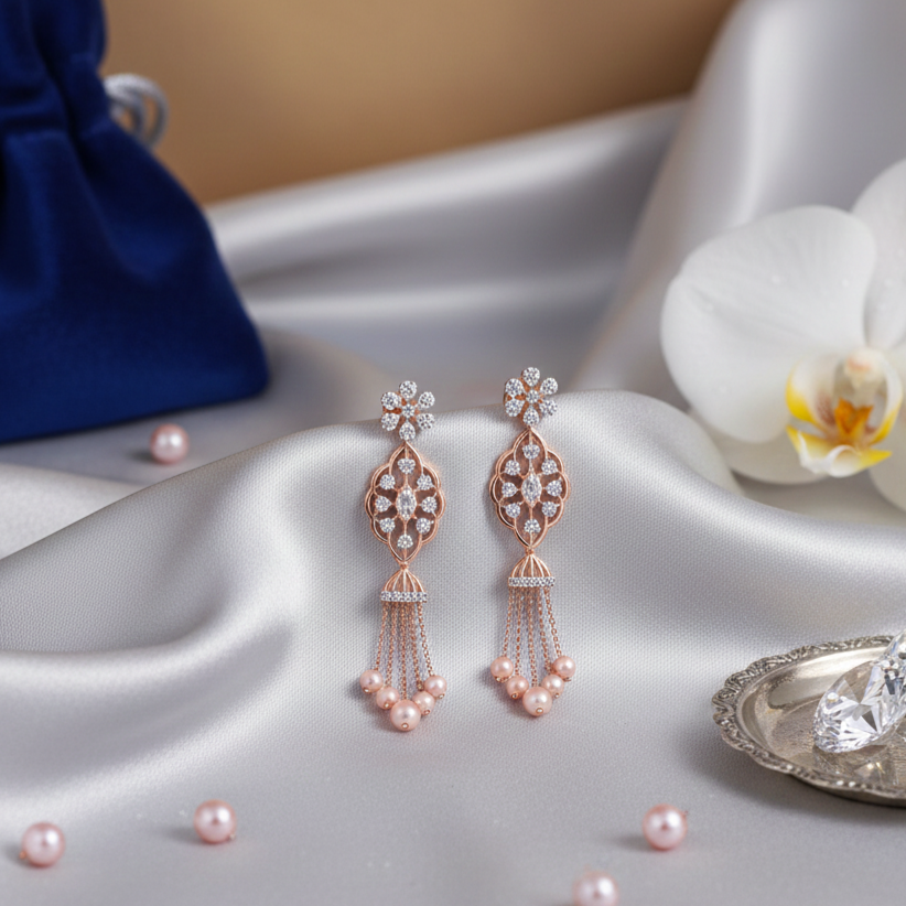Vaelora Grace Diamond Danglers - 3