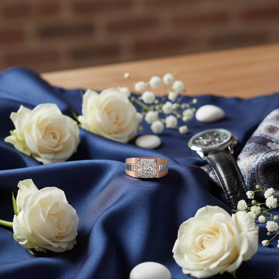 Bold Royal Signature Diamond Gents Ring