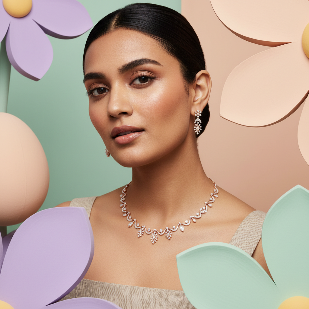 Regal Diamond Classic Necklace Set