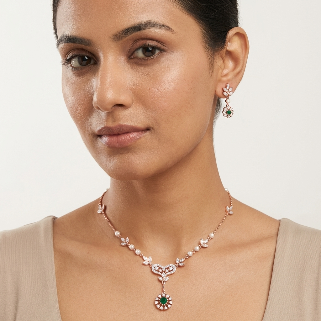 Regal Diamond Glow Necklace Set