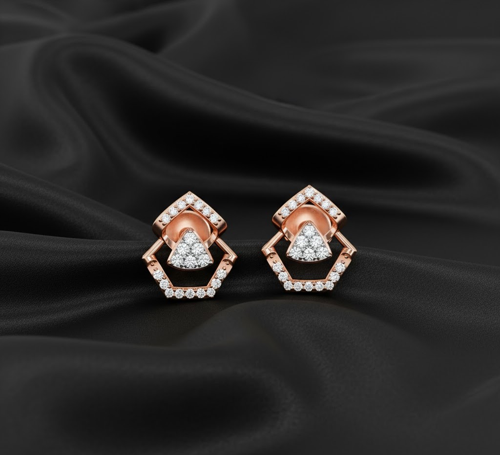 Long-Shine Diamond Stud Earrings