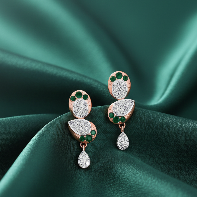 Pure Ribbon Dangler Diamond Earrings