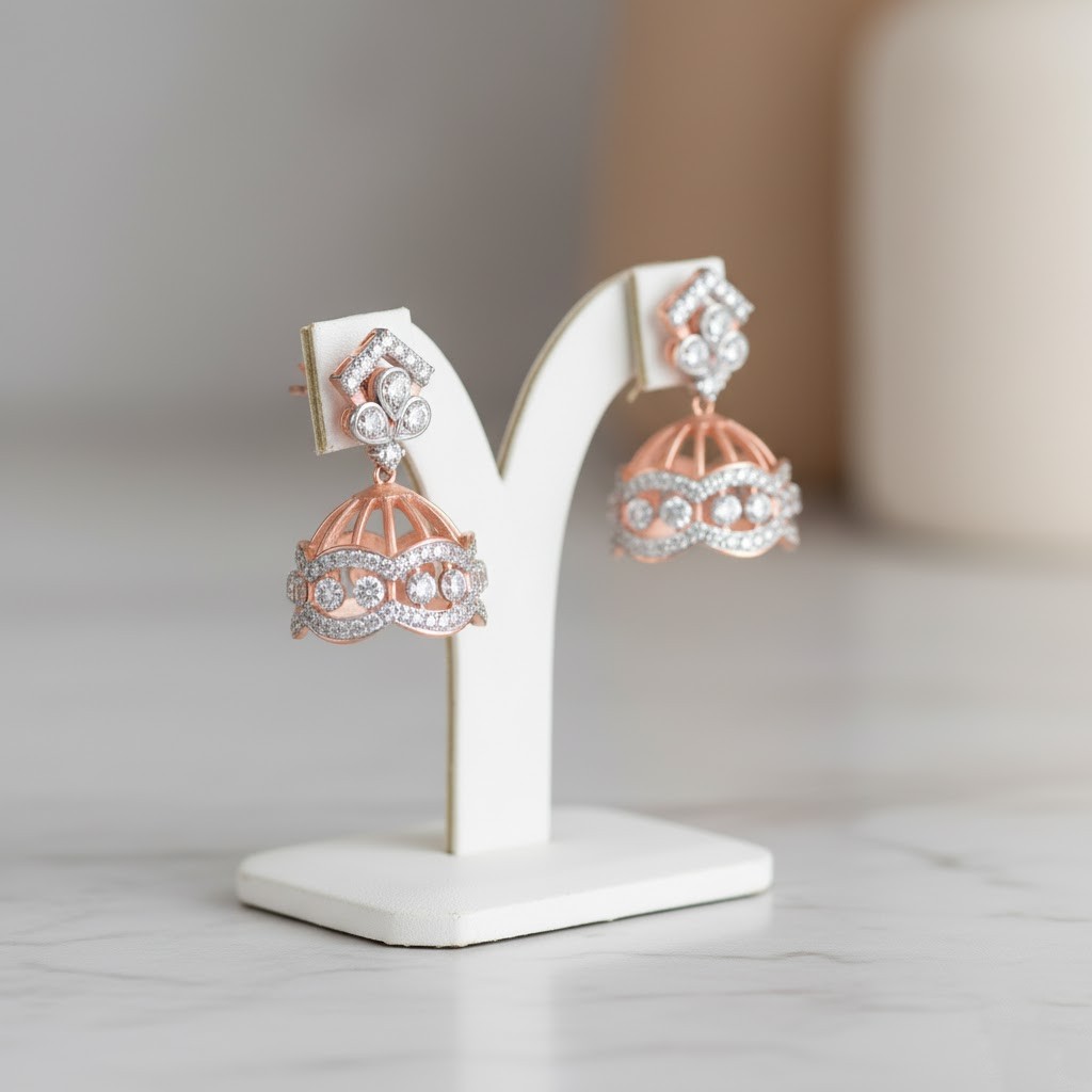 Lightweight Diamond Jhumkis - 3