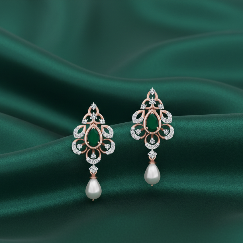 Sparkling Diamond Drop Earrings
