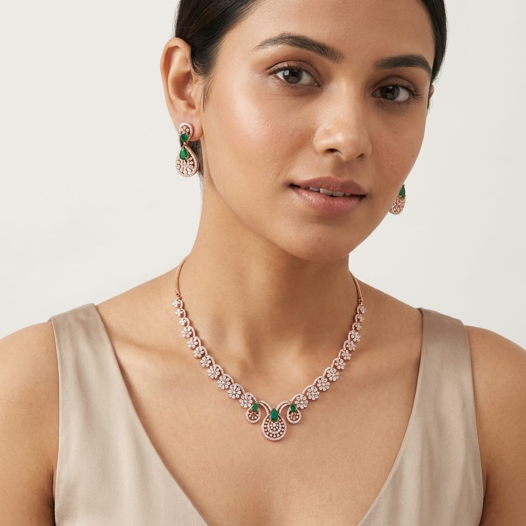Ethereal Diamond Glow Necklace Set - 4