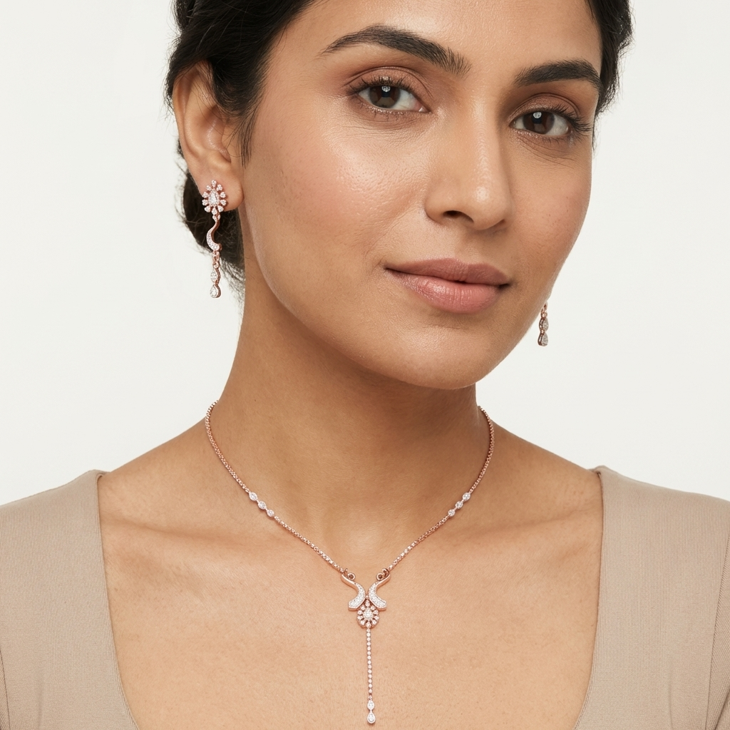 Velvet Diamond Aura Necklace Set - 4