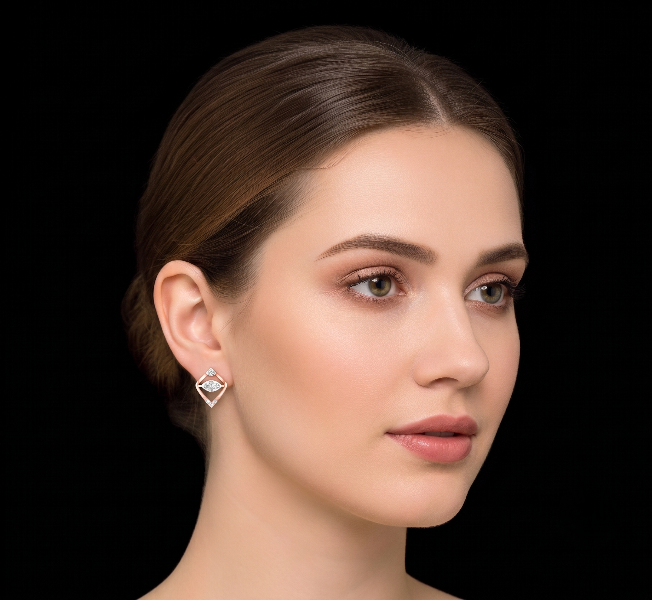 Brilliant Shine Diamond Stud Earrings - 3
