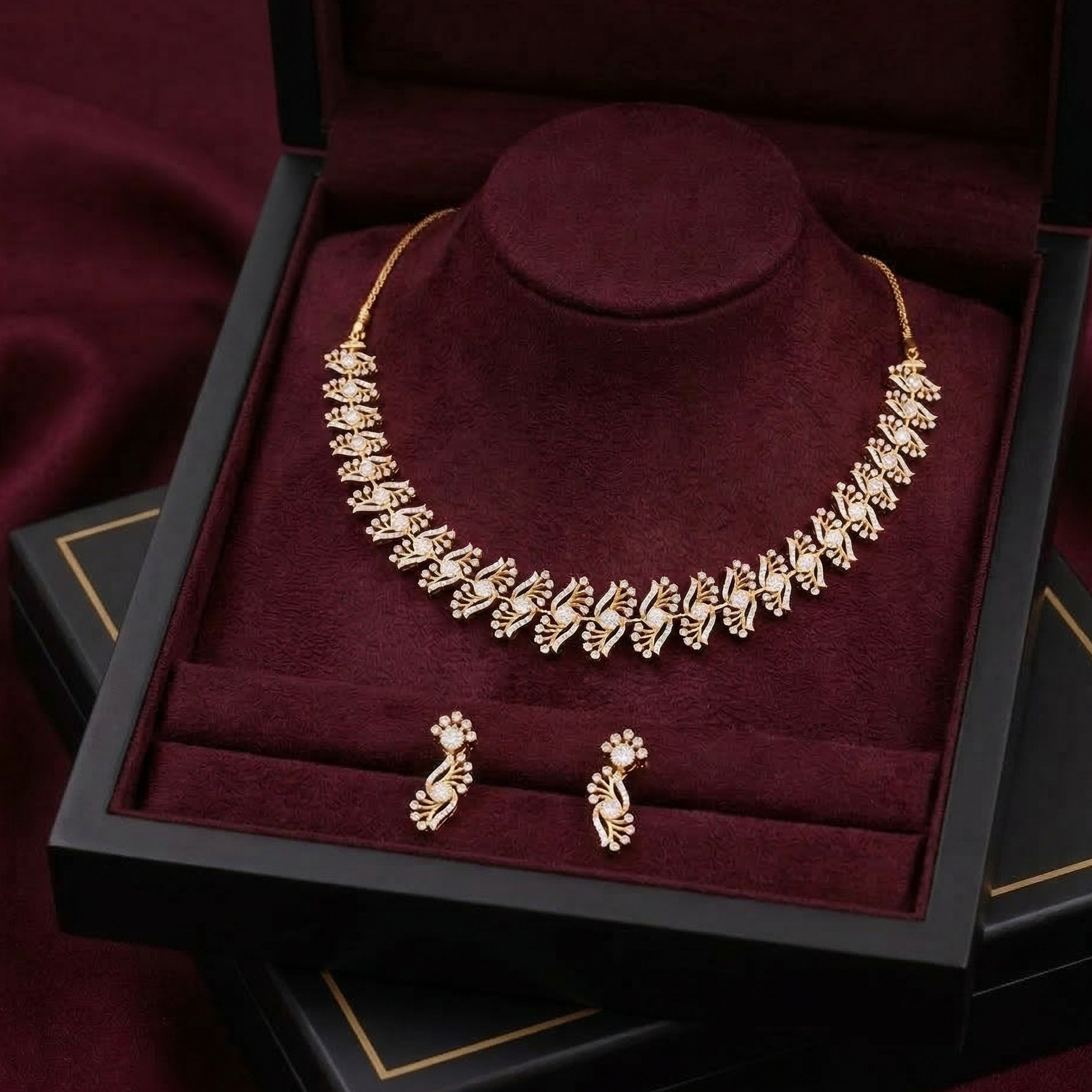 Elegant Diamond Bliss Necklace Set