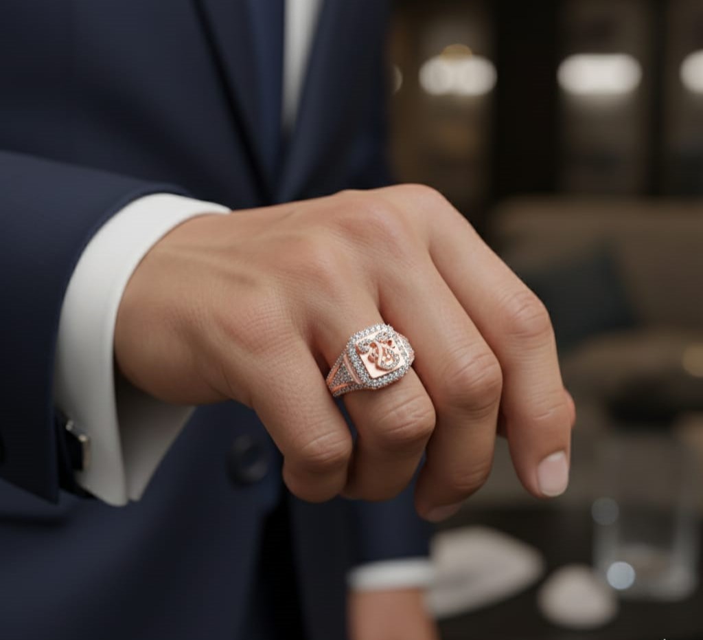 Classic Royal Edge Diamond Gents Ring - 3