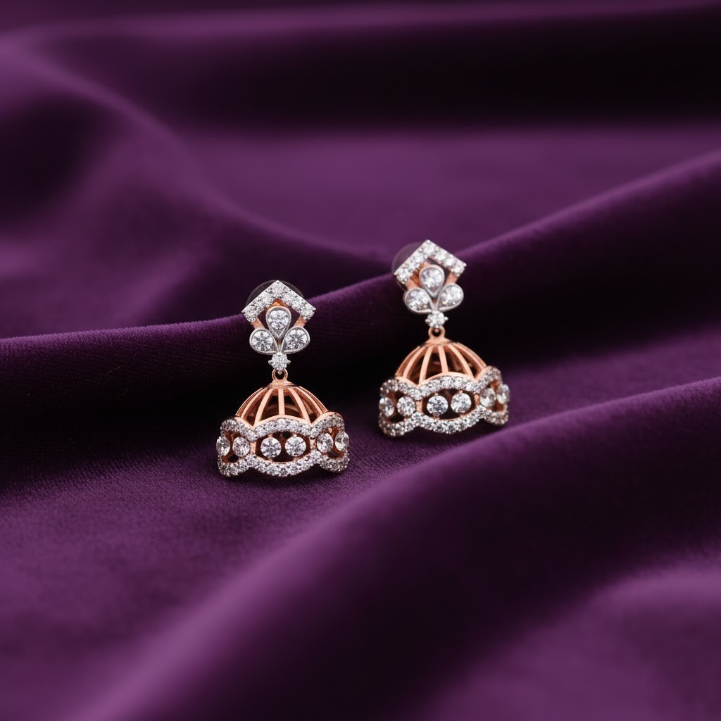 Lightweight Diamond Jhumkis