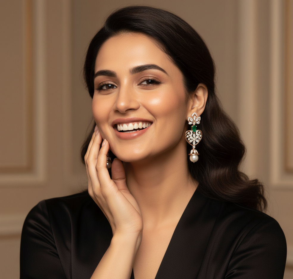 Elegant Glam Diamond Dangler Earrings - 4