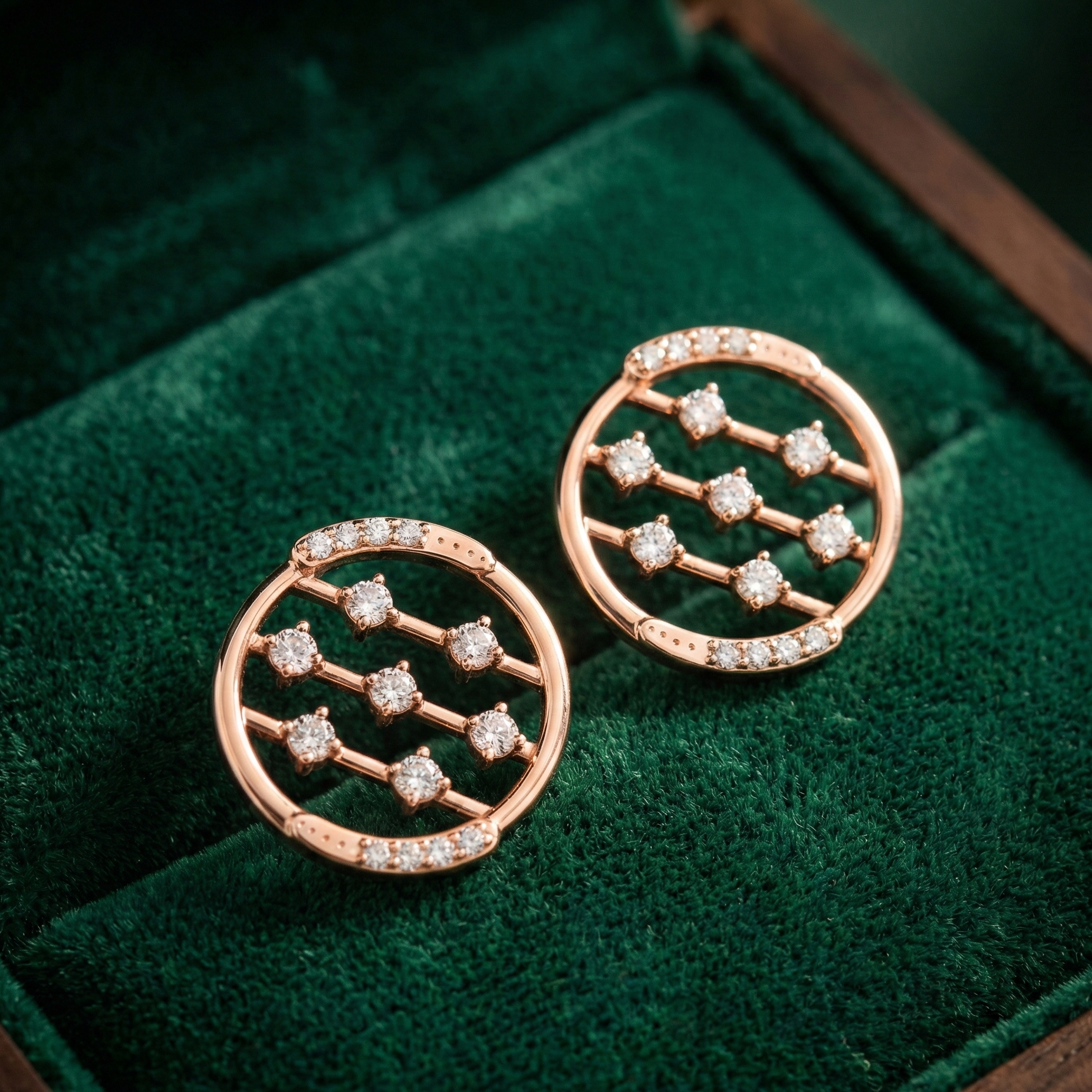 Smooth Curve Diamond Pendant Earrings