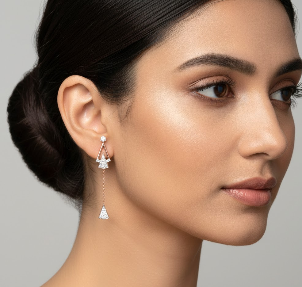 Luxe Sparkle Diamond Danglers