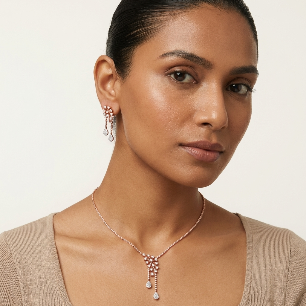 Divine Diamond Aura Necklace Set - 4