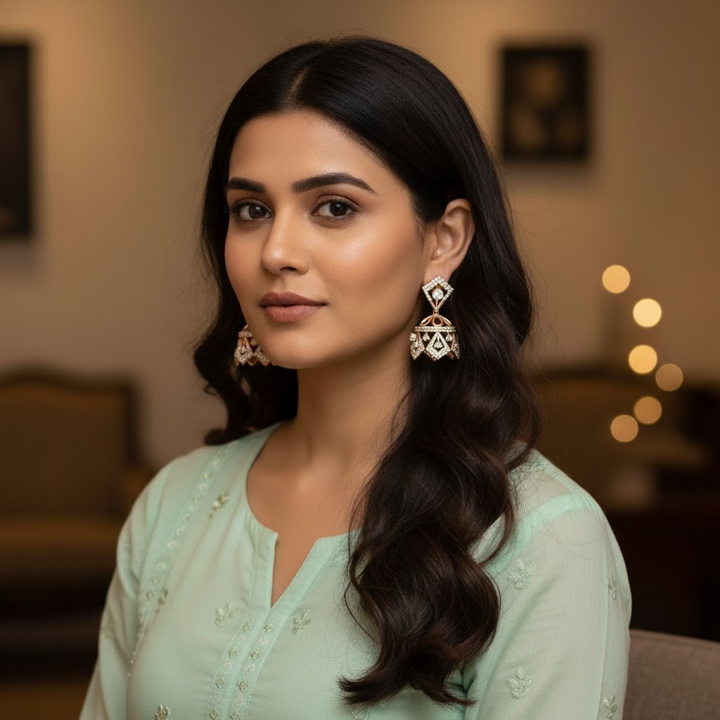 Delicate Elegant Diamond Jhumkis