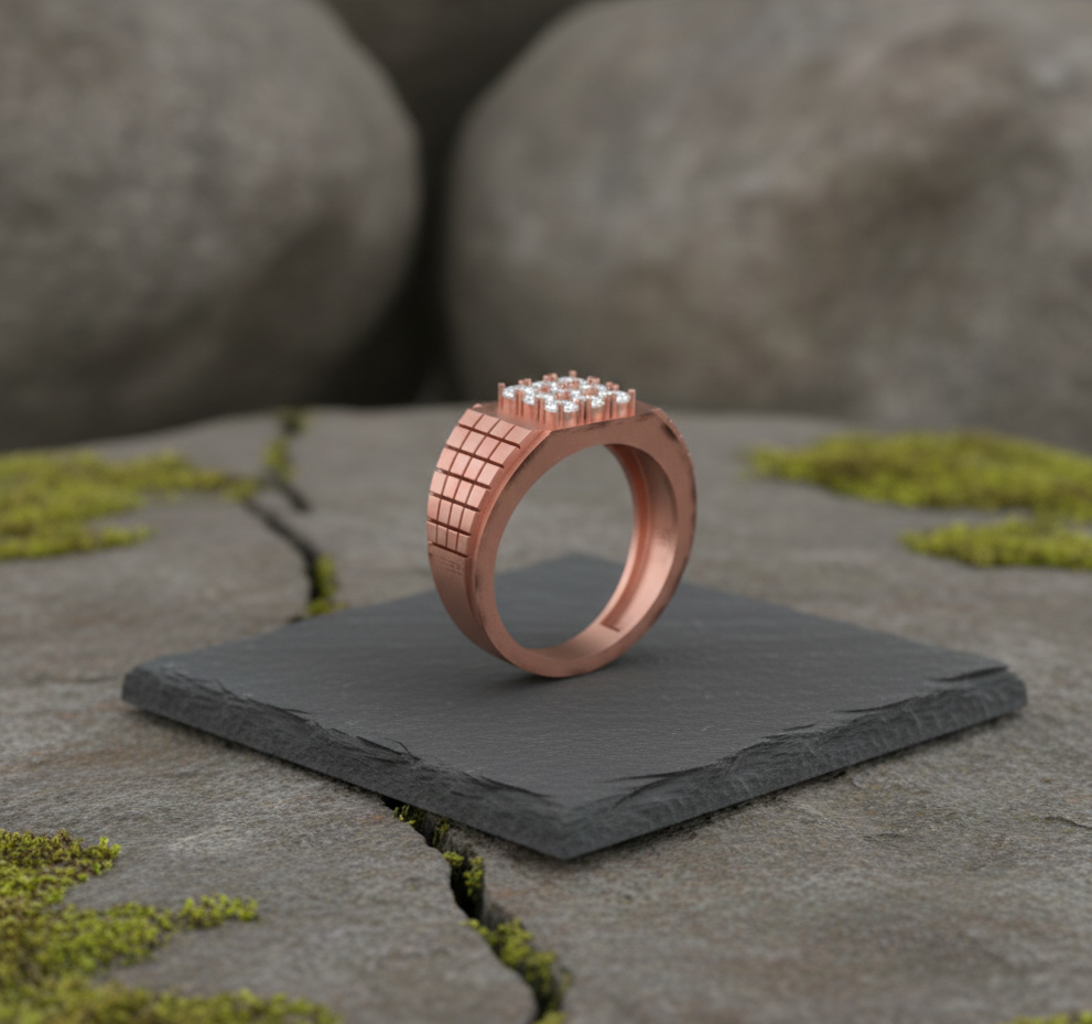 Refined Power Diamond Gents Ring - 4