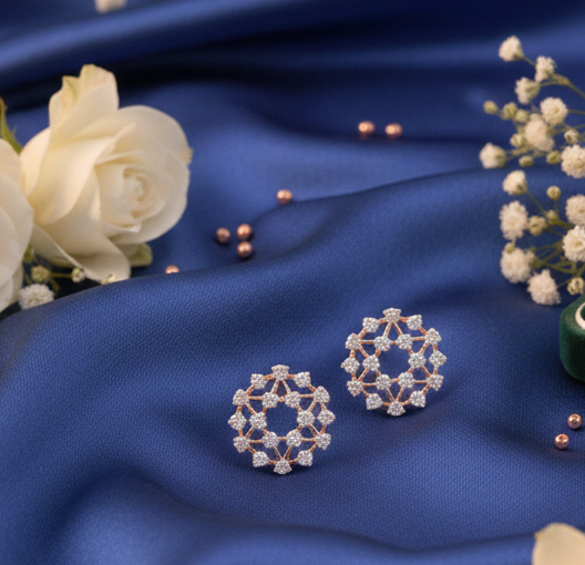 Moonlight Spark Diamond Stud Earrings