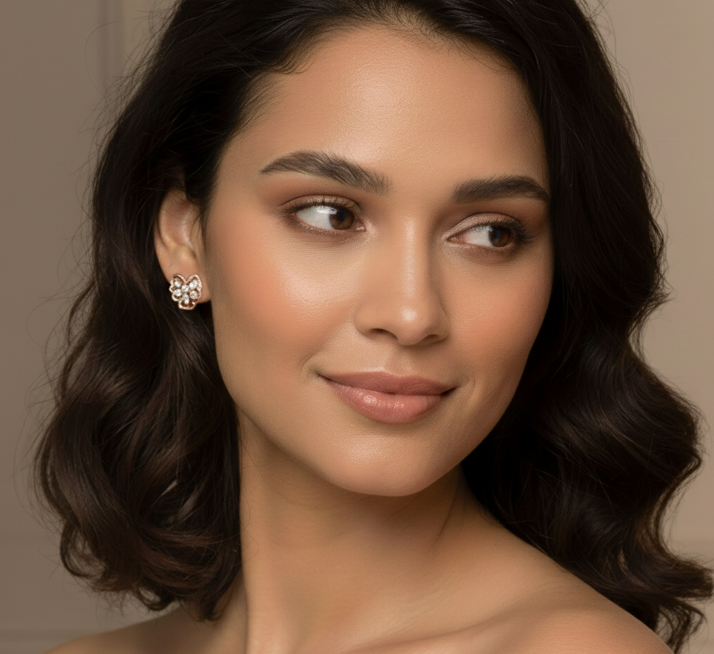 Designer Style Diamond Stud Earrings