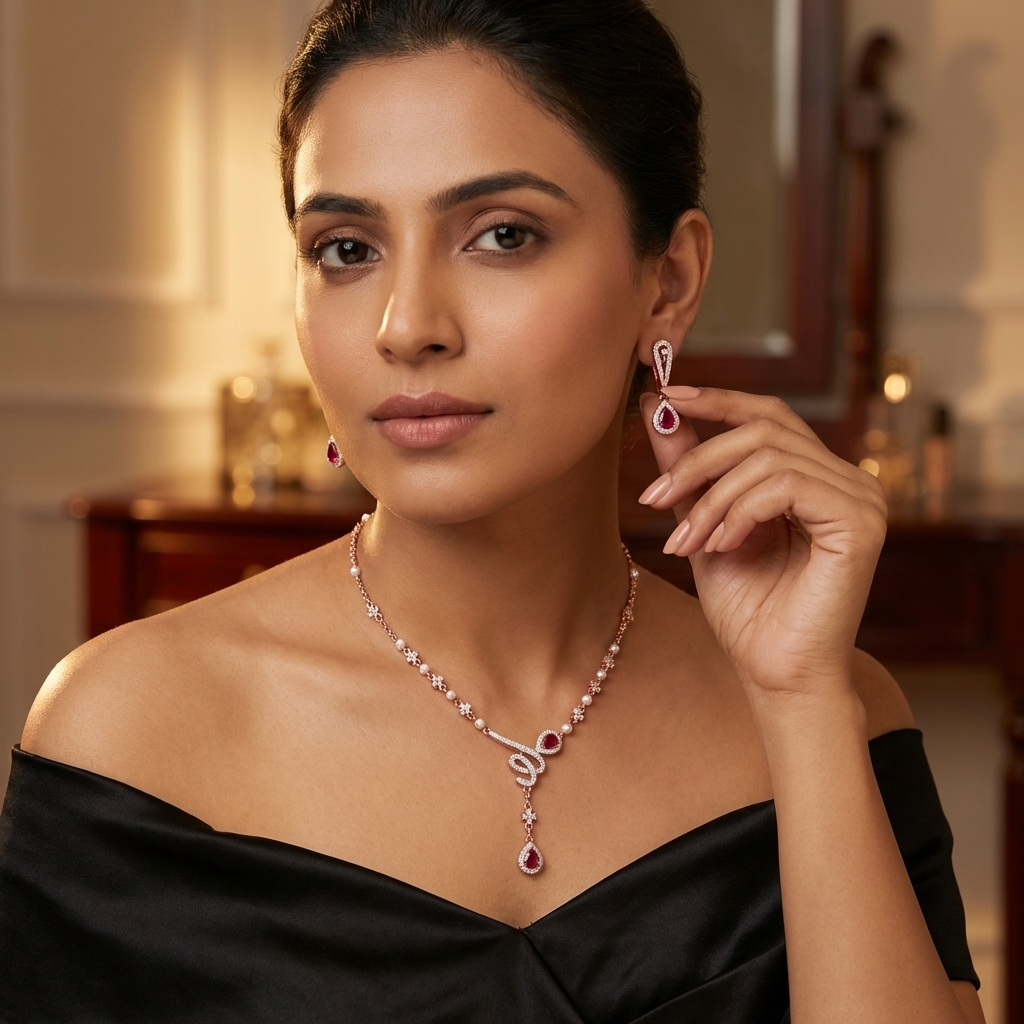 Premium Diamond Luxe Necklace Set - 3