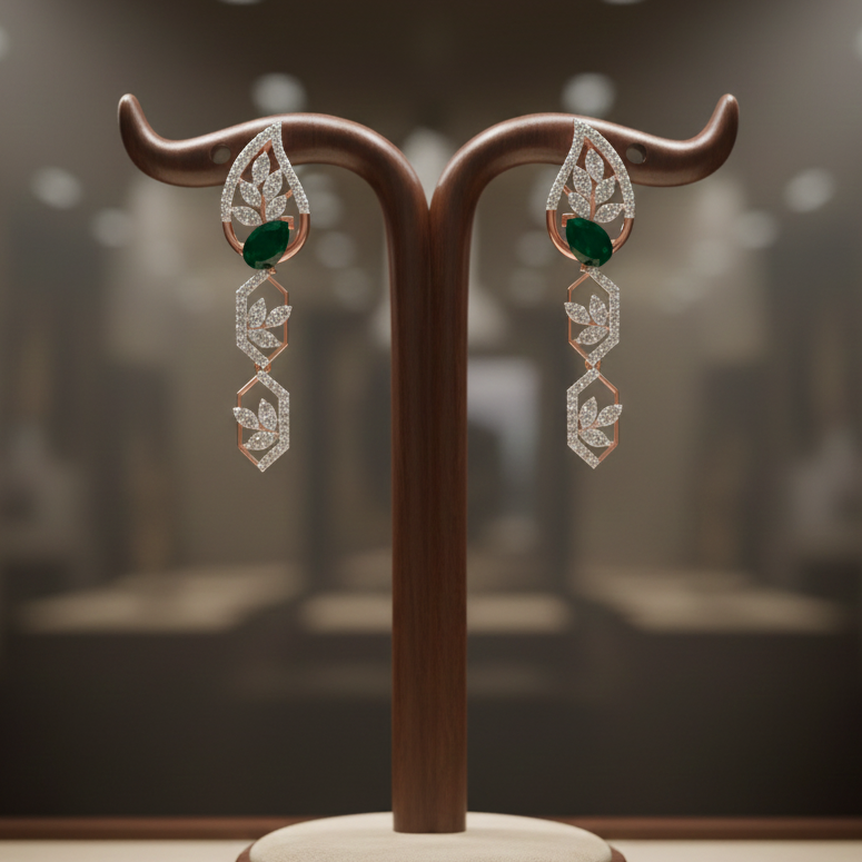 Refined Diamond Dangler Earrings