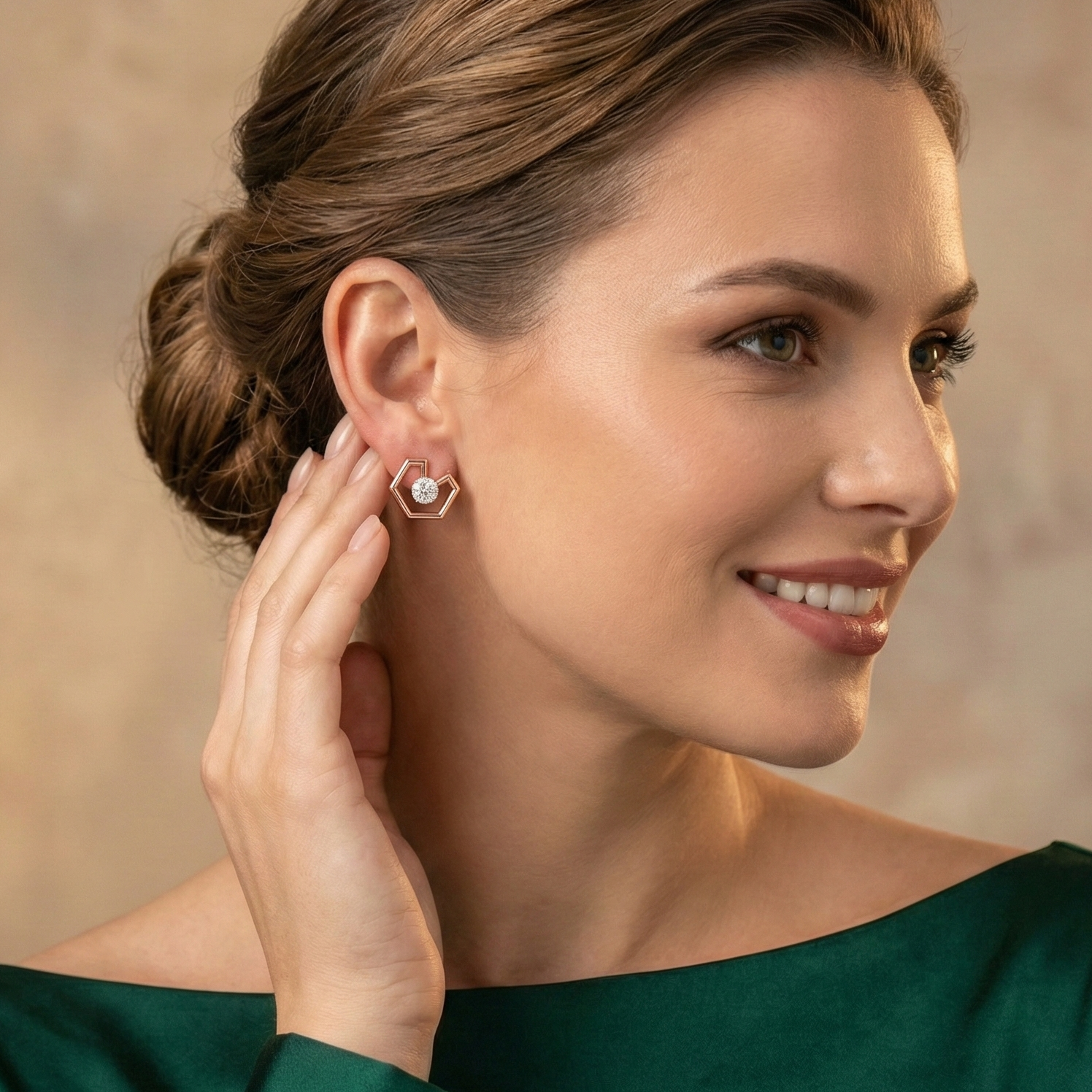 Minimal Luxe Diamond Pendant Earrings