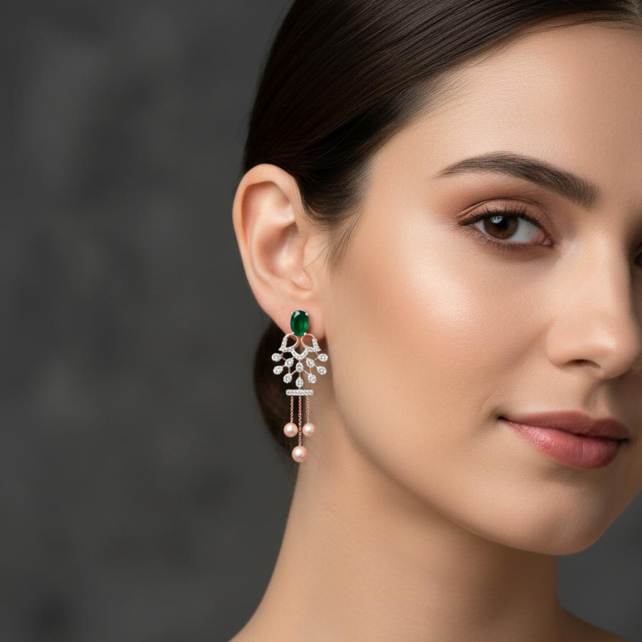 Ravelle Radiance Diamond Danglers - 3