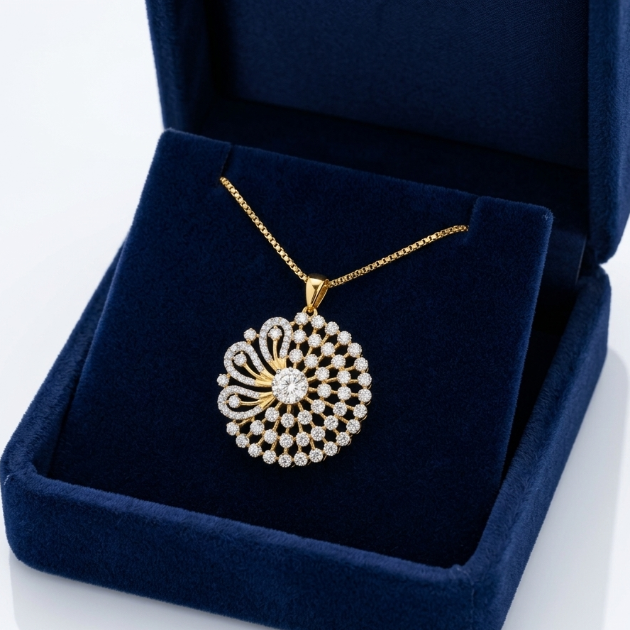 Diamond Crystal Petal Pendant - 3