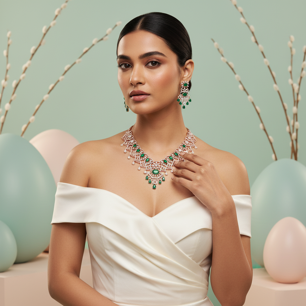 Imperial Diamond Classic Necklace Set - 4