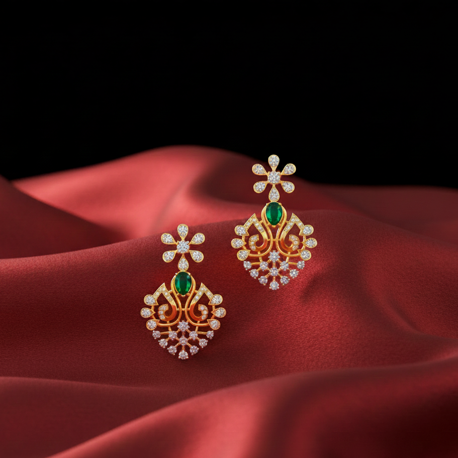 Statement Diamond Hanging Earrings