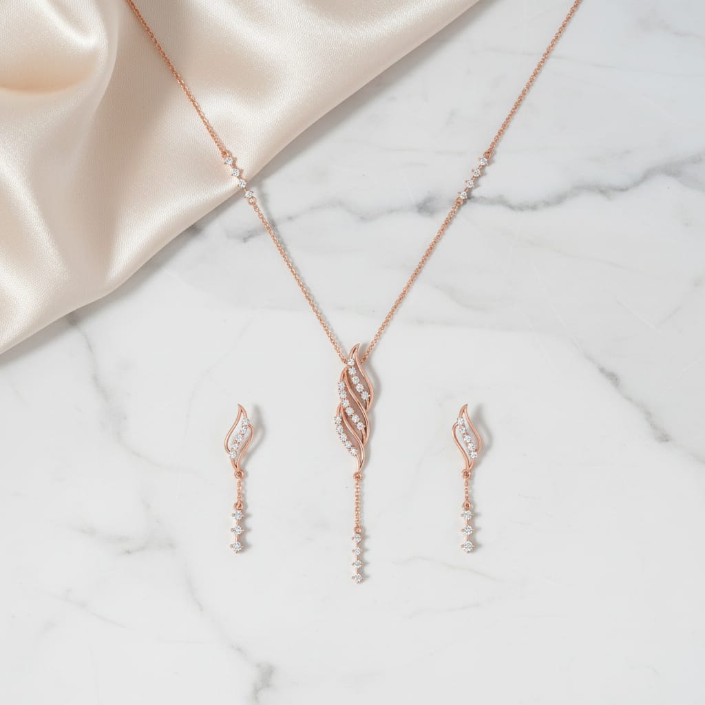 Divine Diamond Classic Necklace Set