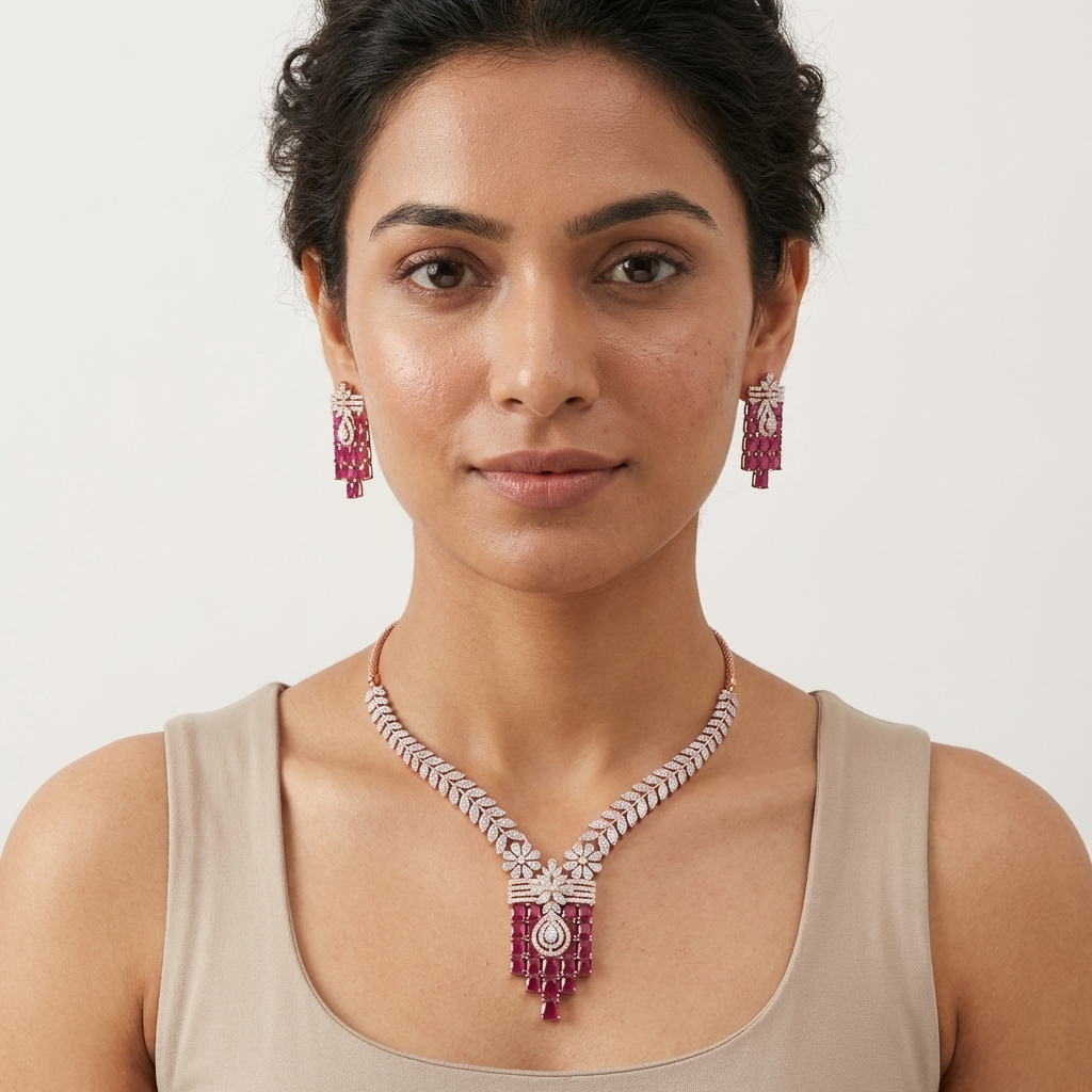 Modern Diamond Elegance Necklace Set
