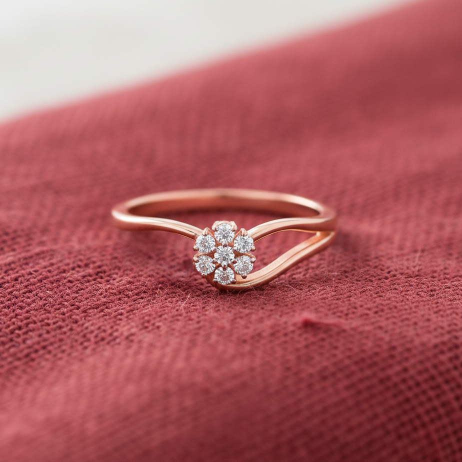 Diamond Moon Bloom Ring - 3