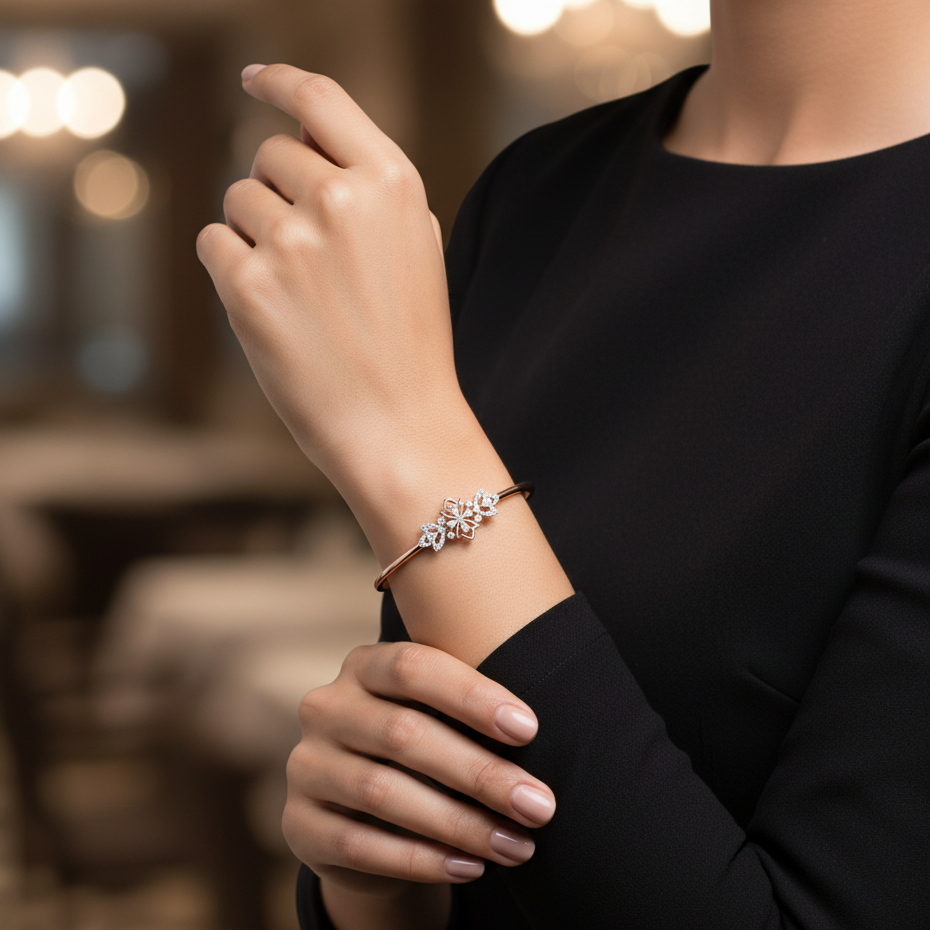 Glossy Finish Diamond Bracelet
